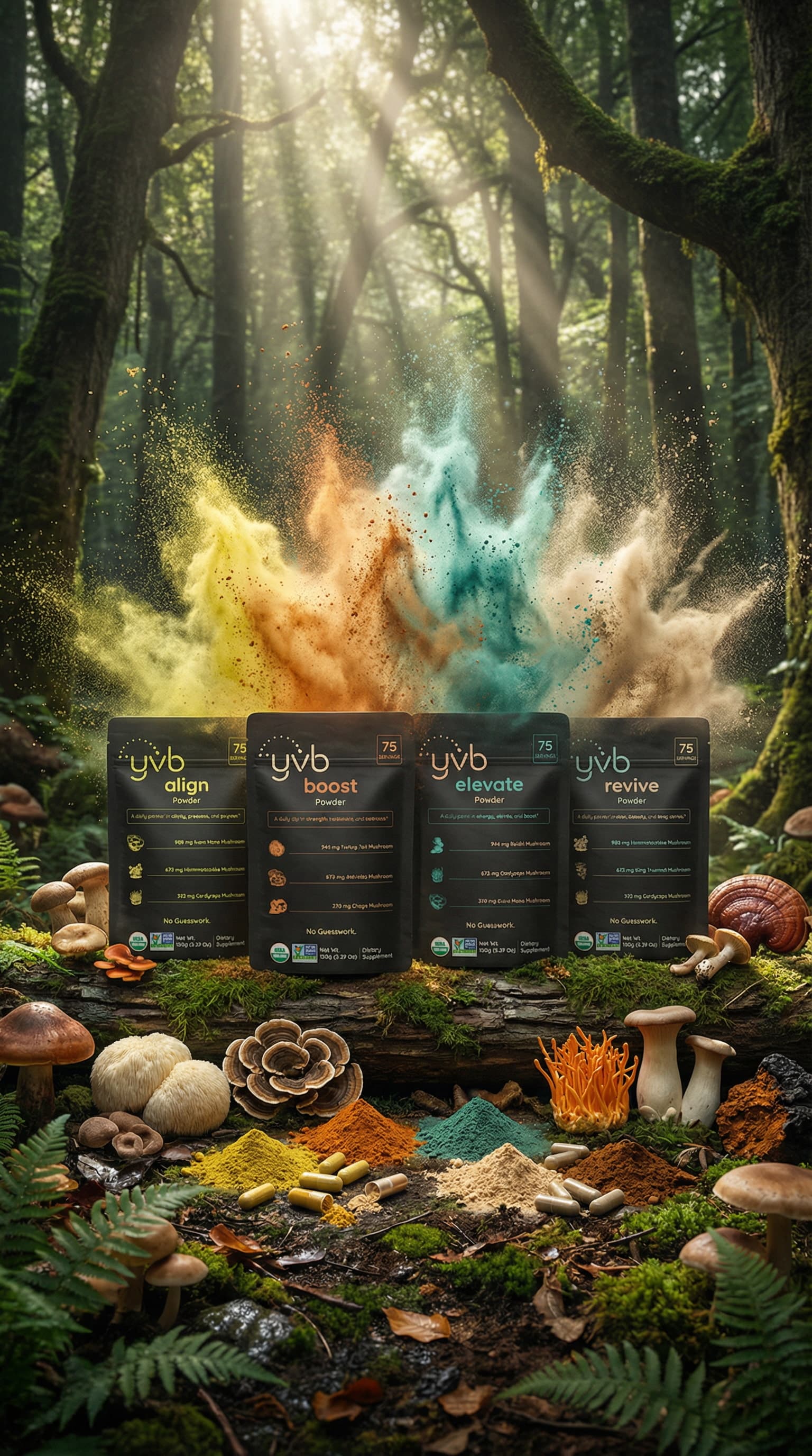 Fresh organic mushrooms - the foundation of Auria's science-backed nutrition